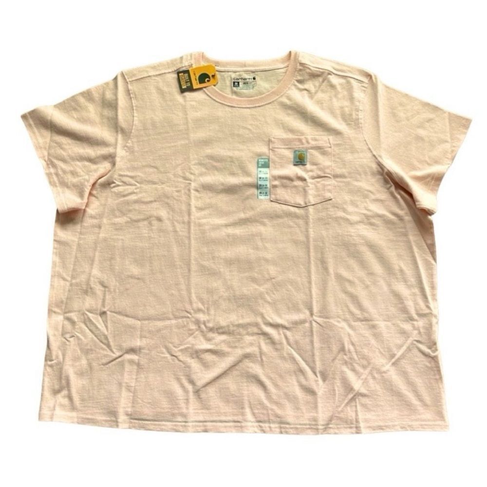 Carhartt NWT Women 3X Tropical Peach Heavyweight Loose Fit Pocket Tee K87-W